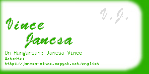 vince jancsa business card